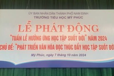 Trường Tiểu học Mỹ Phúc “Hưởng ứng tuần lễ học tập suốt đời năm 2024 với chủ đề ““Phát triển văn hóa đọc thúc đẩy học tập suốt đời”