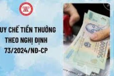 QUY CHẾ TIỀN THƯỞNG THEO NGHỊ ĐỊNH 73/2024/NĐ-CP
